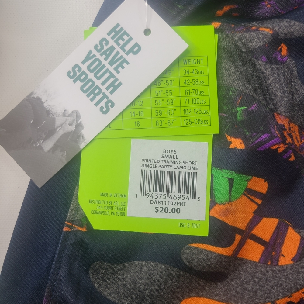 Boys Shorts Training Jungle Print Camo Lime - Picture 3 of 7